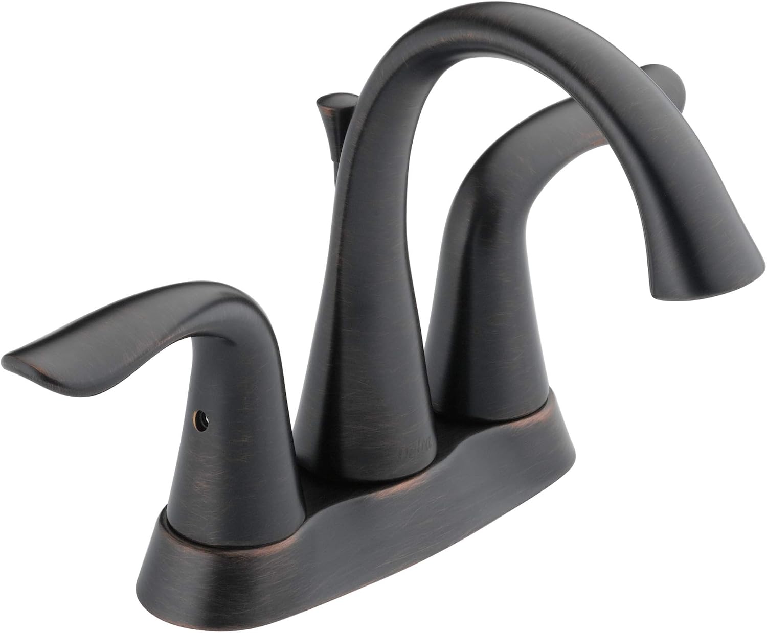 Delta Lahara Centerset Oil Rubbed Bronze Bathroom Faucet, 4 Inch 3 Hole Bathroom Sink Faucet for Vanity, Metal Push-Pop Drain Assembly, Venetian Bronze 2538-RBMPU-DST