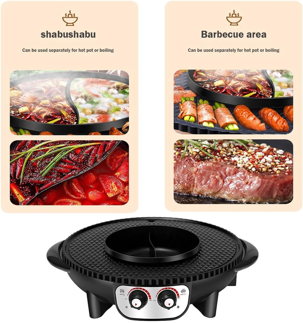 Electric Flat Top Grill, Electric Griddle, Flattop Grills Indoor Safely Washable, Suitable for Frying Grilling Stir Frying(Gold,52 * 44 * 9.5)