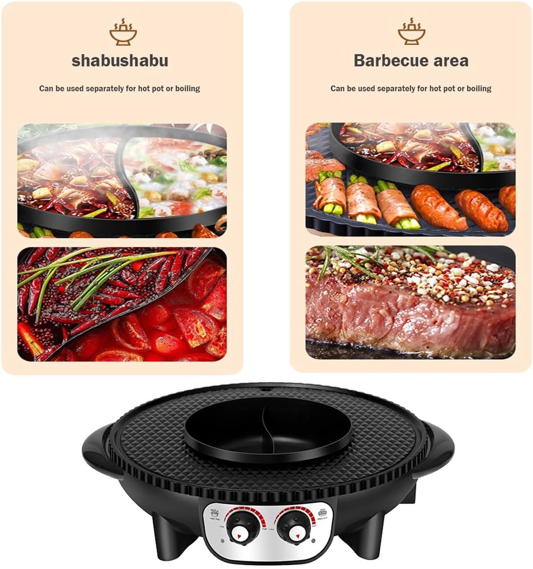Electric Flat Top Grill, Electric Griddle, Flattop Grills Indoor Safely Washable, Suitable for Frying Grilling Stir Frying(Gold,52 * 44 * 9.5)