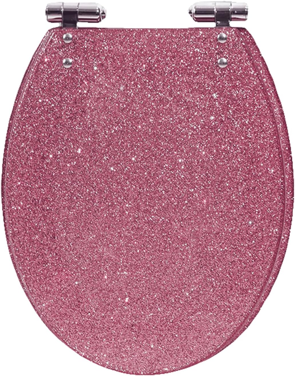 Sparkly Resin Toilet Seat, Resin Toilet Seat Round Toilet Seat, Thicken Toilet Seat, Slow Close, Toilet Lid Easy to Clean(Pink)