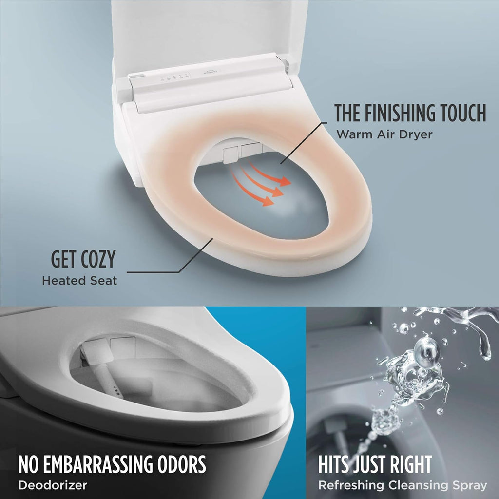 TOTO SW3083 Round C5 & SW3036R K300 Electronic Bidet Toilet Seats, Cotton White
