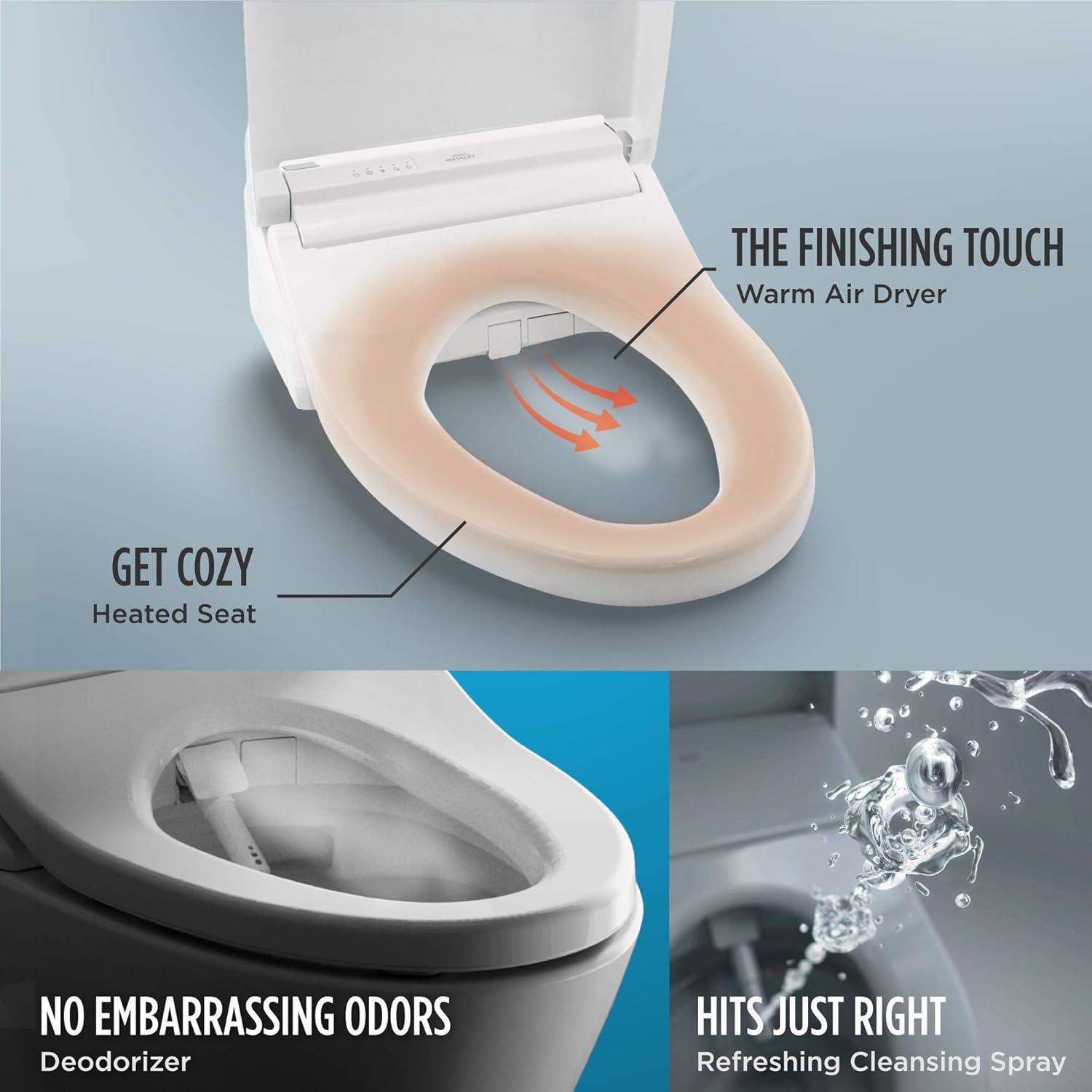 TOTO SW3083 Round C5 & SW3036R K300 Electronic Bidet Toilet Seats, Cotton White