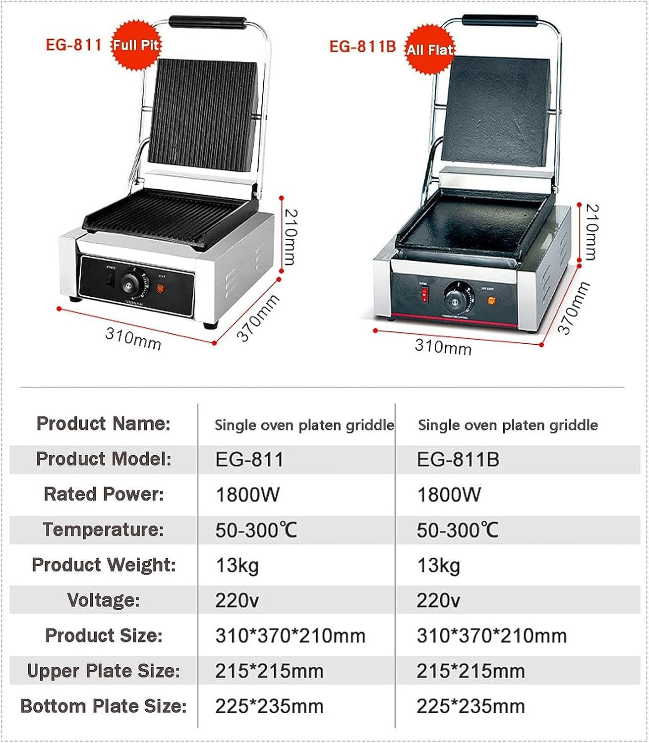 Large Electric Griddle Hot Cooking Plate, Commercial Stainless Steel Adjustable Countertop Hot Plate BBQ Grill, Heavy Duty Restaurant Nonstick Countertop Griddle for Home Barbecue