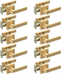 BSEED Gold Door Handles Interior Gold Privacy Door Levers fot Bedroom & Bathroom Lock Set in Modern Satin Gold Finish (10-Pack)