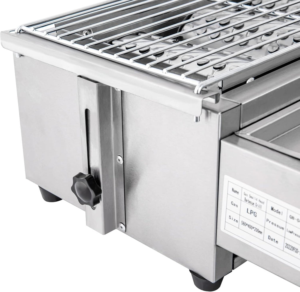 Tabletop Grill Smokeless BBQ with 4 Burners Portable Gas Barbecues Griddle with 4 Independent Switches Gas Grill Griddle for parties, backyard barbeques, Camping, Tailgating or Picnicking