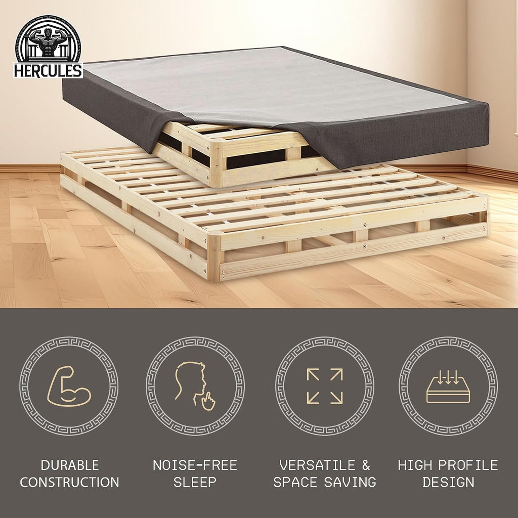 Hercules 8 Inch High Profile Foundation Mattress Box Spring Replacement, Twin