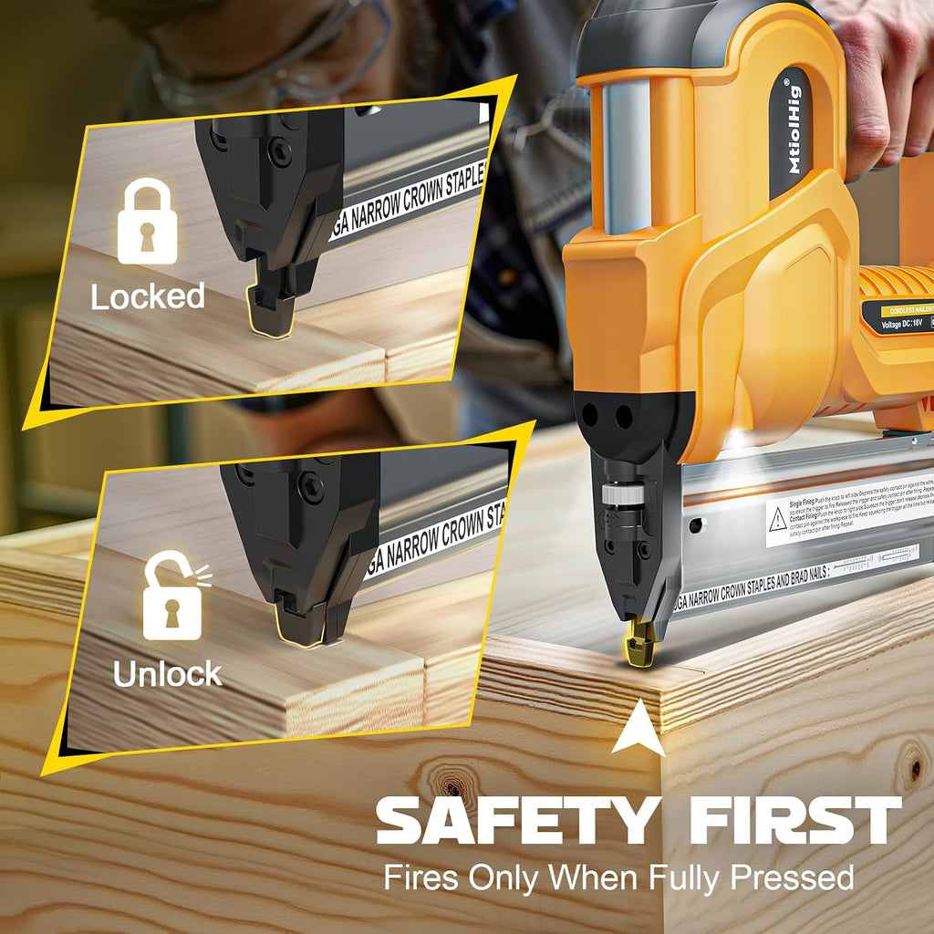 Cordless 2' Brad Nailer for Dewalt 20V Battery (No Battery), 18 Gauge Brad Nails 2 inch, 1 1/2 inch, 1 1/4 inch, 1 inch, 5/8 inch | 5000 Count 18ga Brad Nails