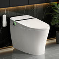 Smart Toilet With Built-in Tank Bidet, Heated Seat & Foot Sensor, Tankless Modern Elongated Electric Toilet with Warm Water Wash, Air Dryer, LED Display & 1.28 GPF