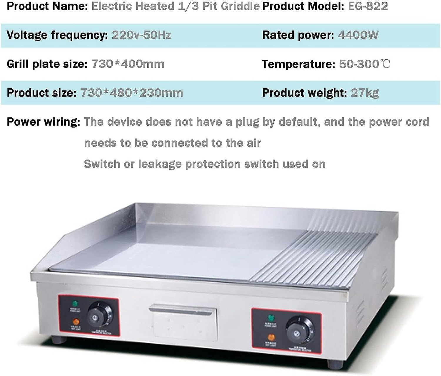 Commercial Electric Griddles, Flat Top Griddle Grill Station, Nonstick Electric Griddle Countertop Hot Plate Commercial BBQ Grill, for Camping, Outdoor, Tailgating, Kitchen, Home, Barbecue
