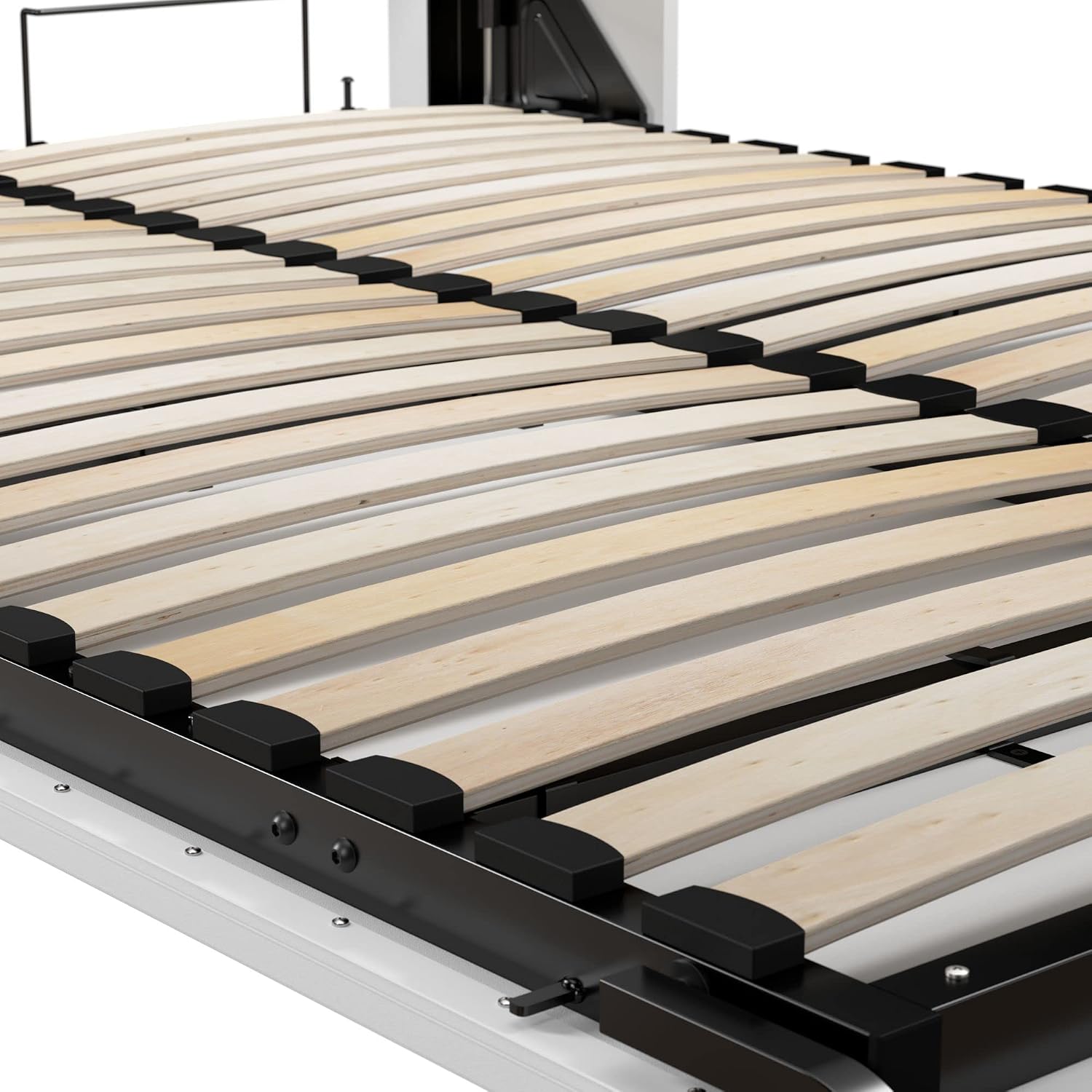 Bestar Pur Queen Murphy Bed and 2 Shelving Units with Drawers, 115-inch Space-Saving Sleeping Arrangement for Multipurpose Area, Bedroom, Guest Room, or Living Room