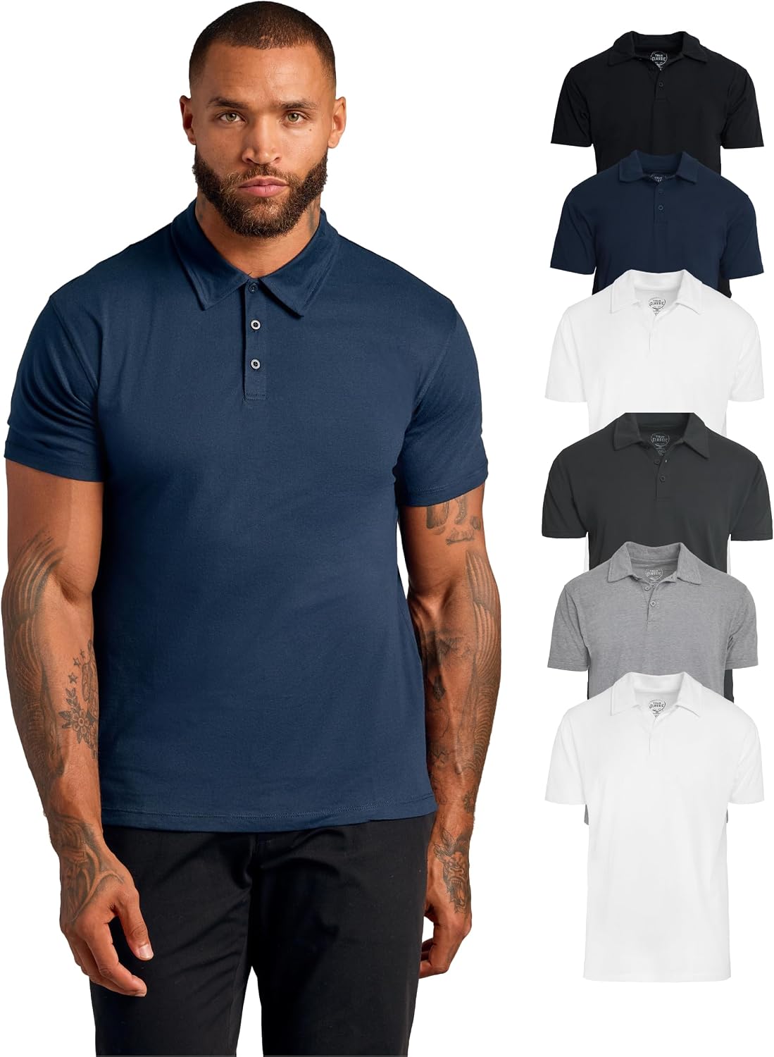 True Classic Novelty Polo Shirts for Men – Mens Polo Shirts Short Sleeve Cotton, Dry Fit Golf Shirt for Men
