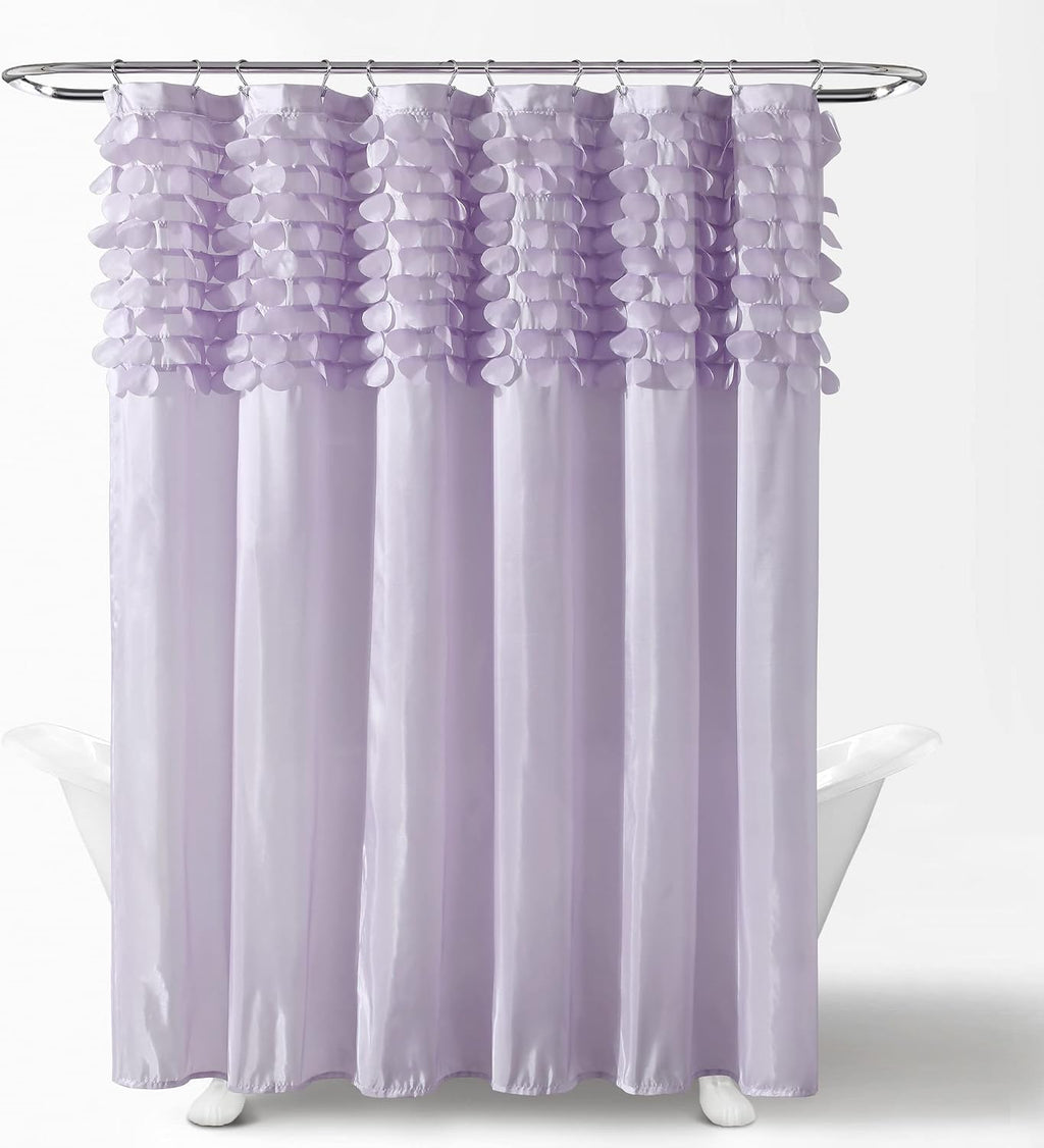 Lush Decor Lillian Shower Curtain, 72' x 72', Lilac (Pack of 6)