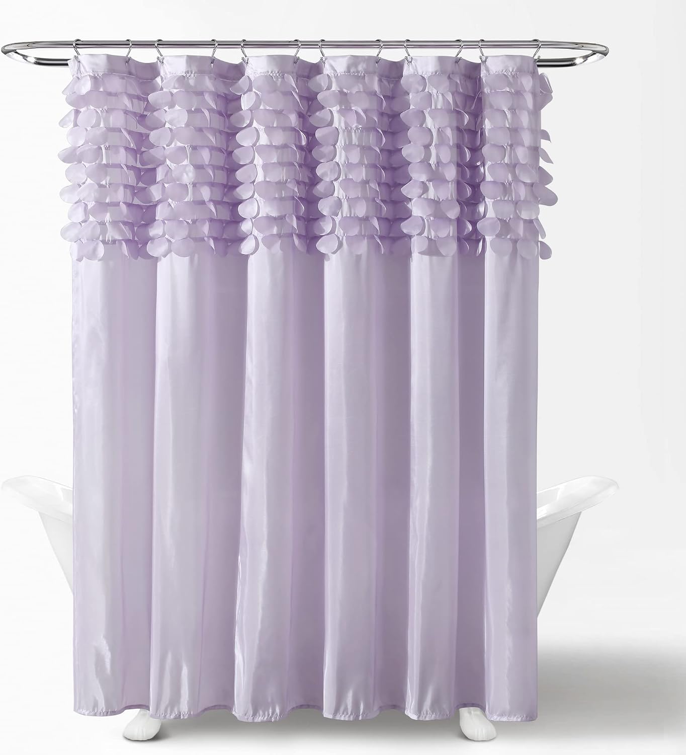 Lush Decor Lillian Shower Curtain, 72' x 72', Lilac (Pack of 6)