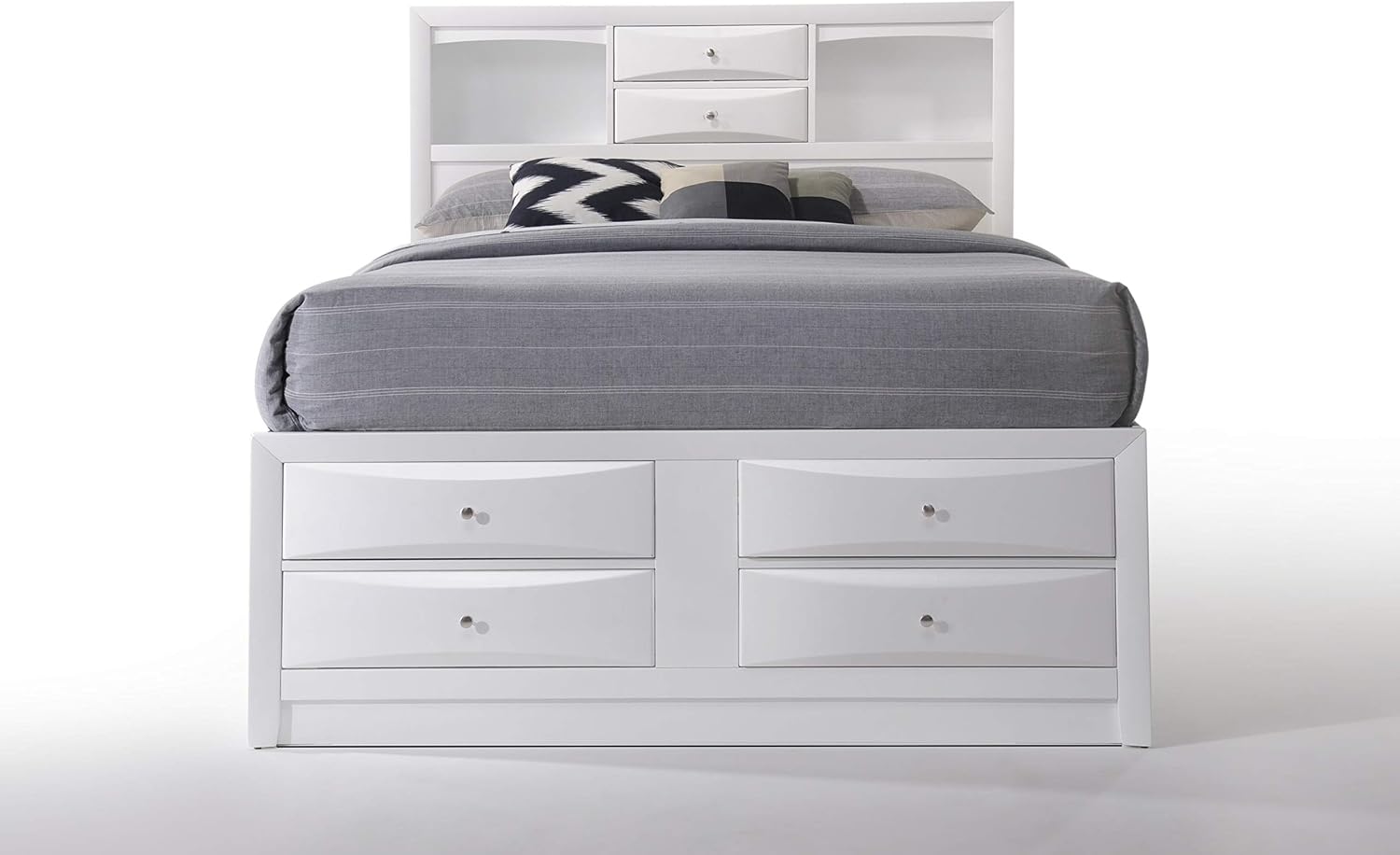 Acme Ireland Eastern King Platform Bed with Storage in White