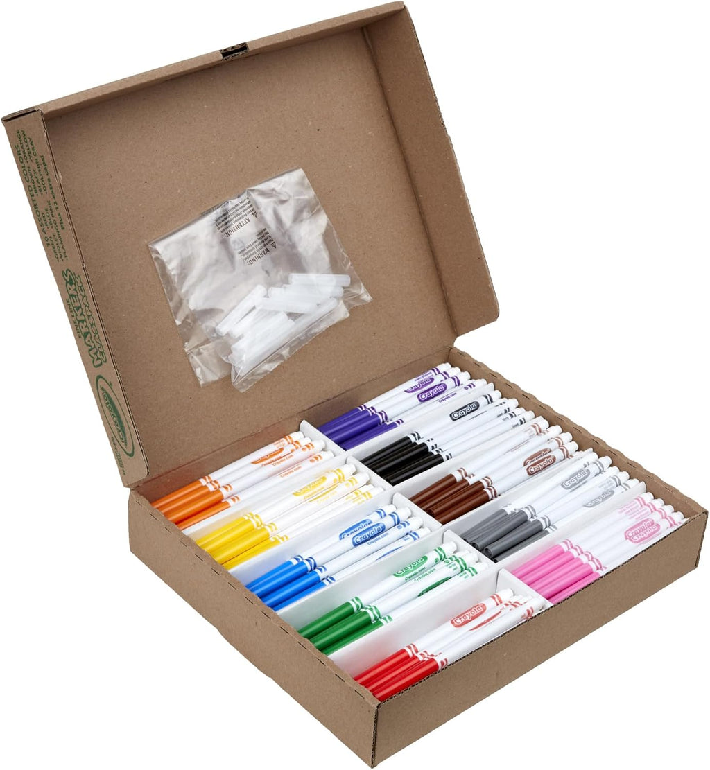 Crayola Fine Line Markers Classpack, Bulk Kids' Markers For Preschool, Kindergarten, Elementary School Classrooms, Teacher Classroom Must Haves, (Pack of 400)