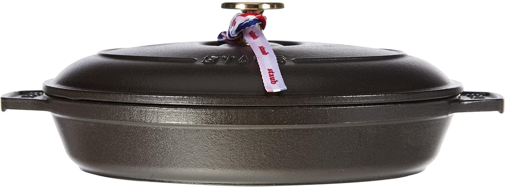 Staub Auflaufform, Oval (23 x 17 cm, 1 L mit mattschwarzer Emaillierung im Inneren der Auflaufform) Schwarz