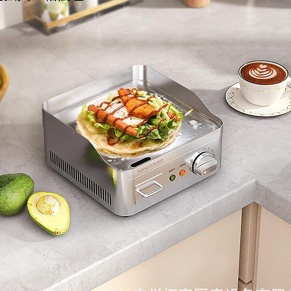 2000W 9' Commercial Electric Countertop Griddle Stainless Steel Flat Top Grill Hot Plate BBQ Flat Large Restaurant Grill, Adjustable Thermostatic Control for Home Commercial Places