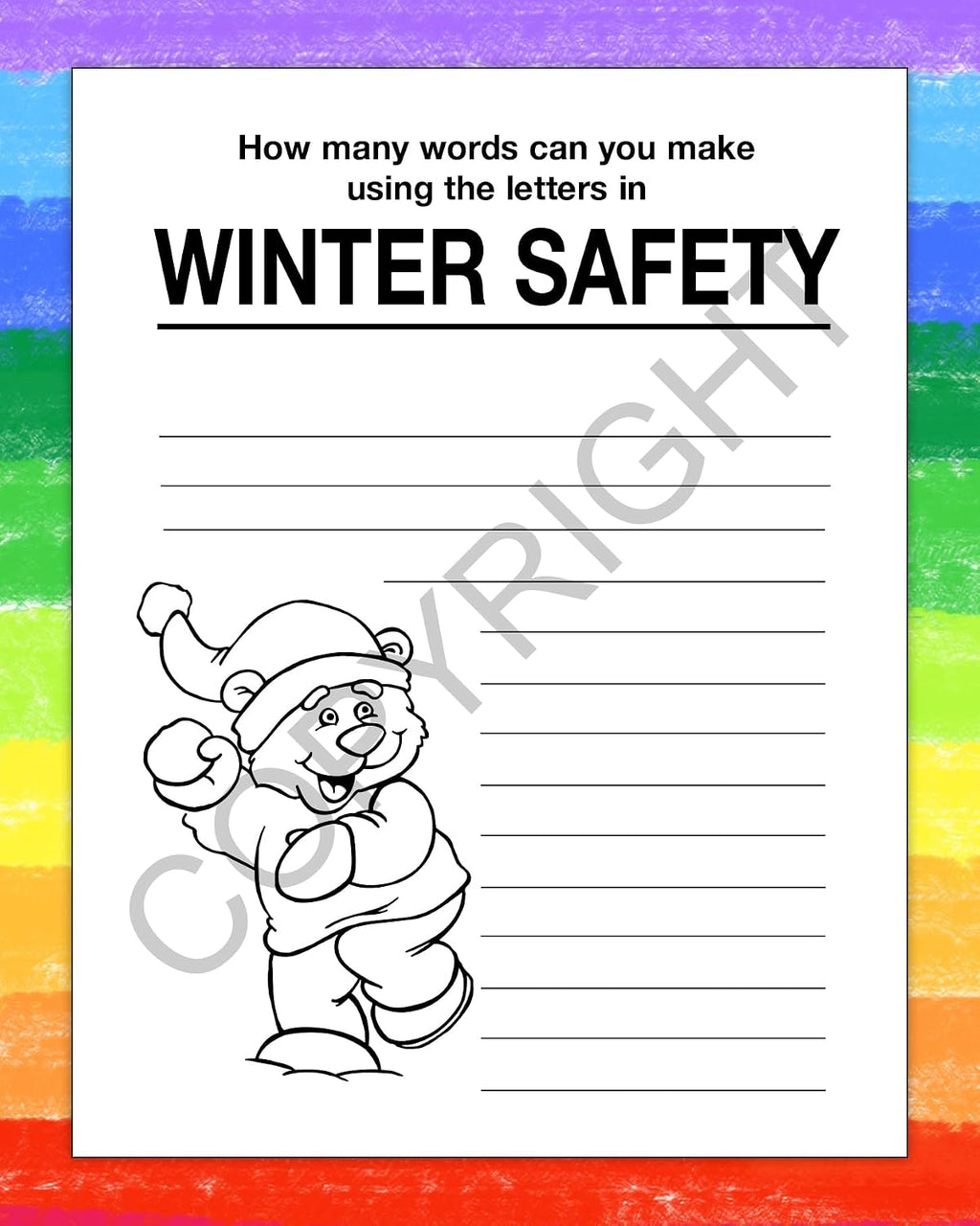 ZOCO – Make Winters & Holidays Safe - Custom Coloring Books (250 Bulk Pack, Without Crayons) – Holiday Activity Books for Kids, Stocking Stuffers, Xmas Party Favors, Sunday School, Made in USA