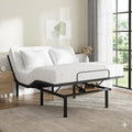 AbyssZen Made in USA 10' Bamboo Memory Foam Mattress with Queen Adjustable Bed Base Set – CertiPUR-US Certified Mattress, Quiet Dual Motors, Zero Gravity, Anti-Snore, Easy Assembly