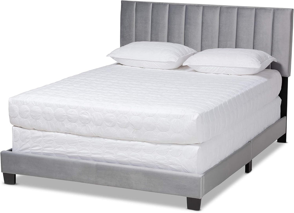 Baxton Studio Beds (Box Spring Required), Queen, Grey/Black