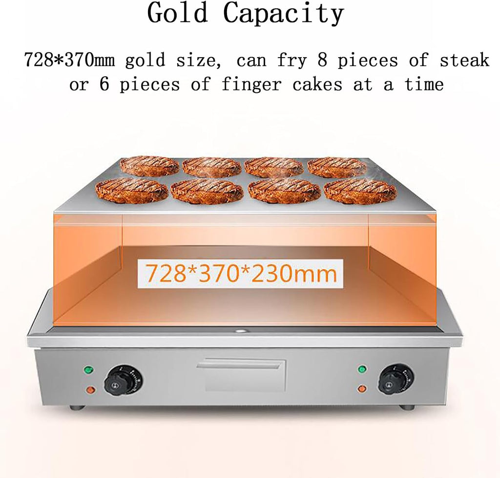 4400W 28' Commercial Electric Countertop Griddle Flat Top Grill Hot Plate, Adjustable Thermostatic Control 122-572°F