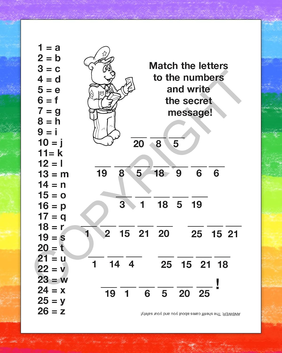 ZOCO – The Sheriff is Your Friend – Custom Educational Coloring Books (250 Bulk Pack, Without Crayons) – Promotional Police Toys, Activities for Kids