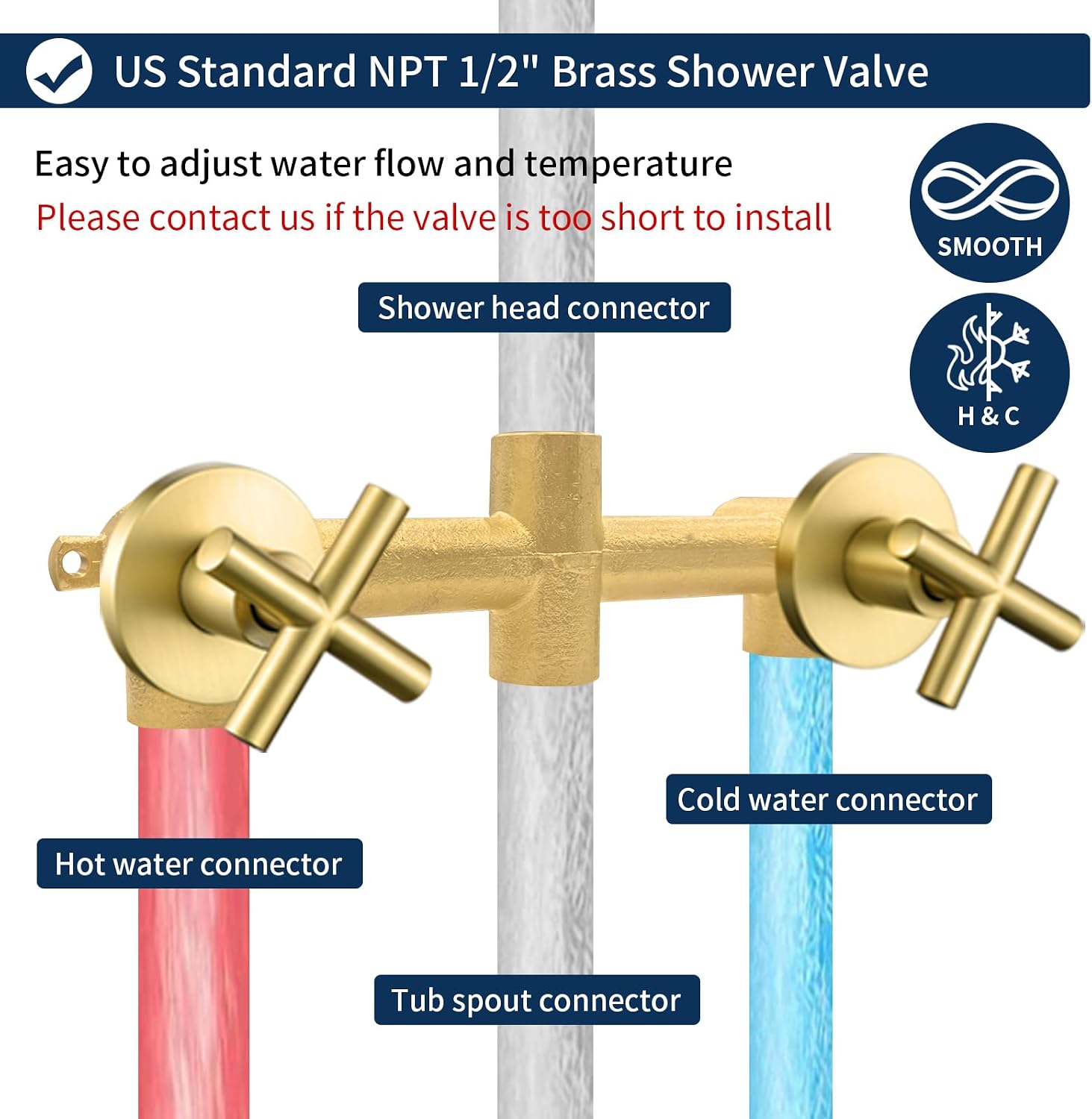 2 Handles Shower Faucet Set with Tub Spout Bathtub Shower Faucet Combo Set Shower System Complete Tub and Shower Trim Kit Brushed Gold Wall Mounted Shower Fixtures
