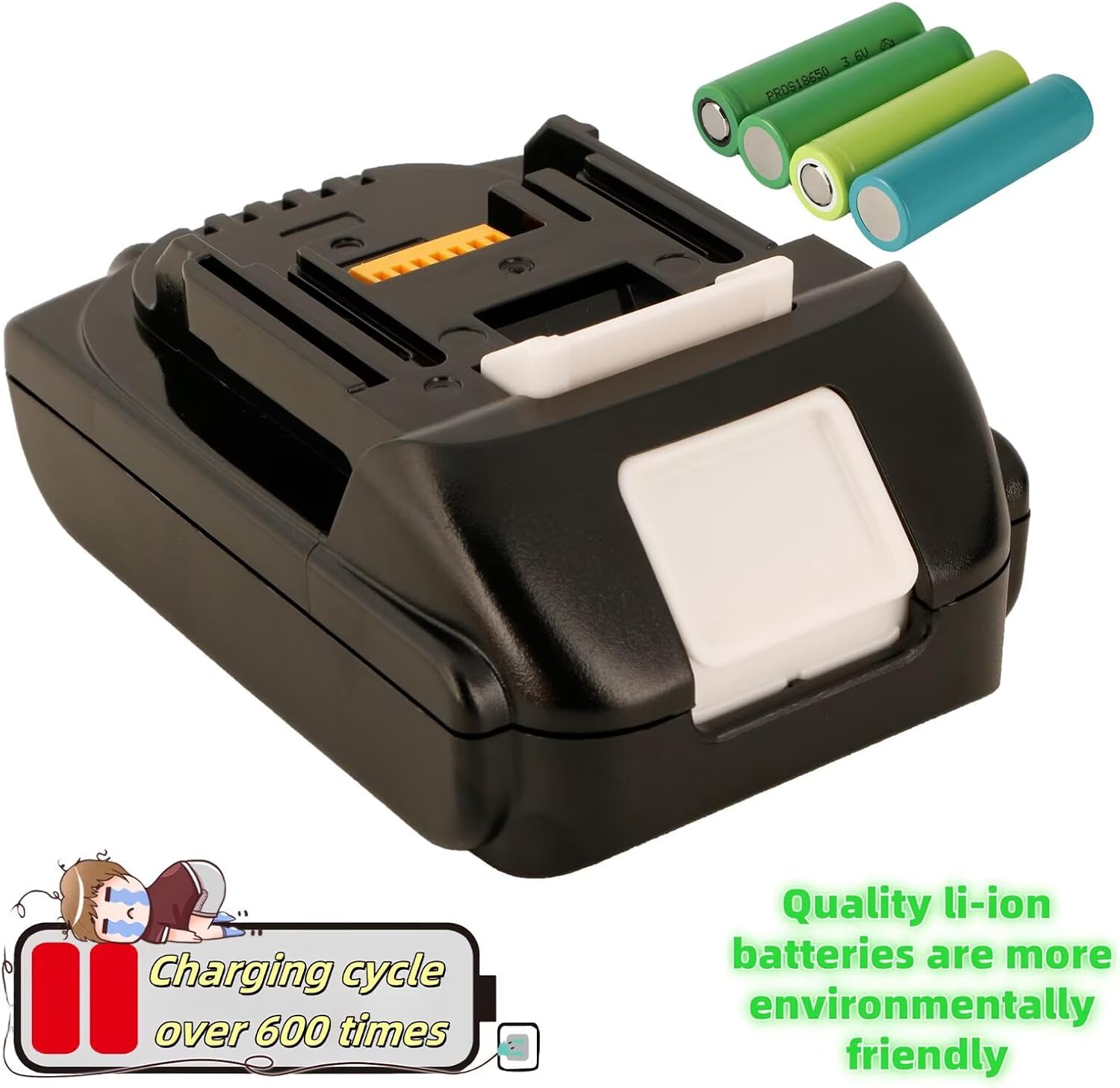 3.0Ah Compatible with Makita 18V Battery and Charger 08 Replacement Tools (Real Capacity Label) BDF452 BL1815N BL1820B BL1830B BL1840B BL1850B BL1860B Drill Battery