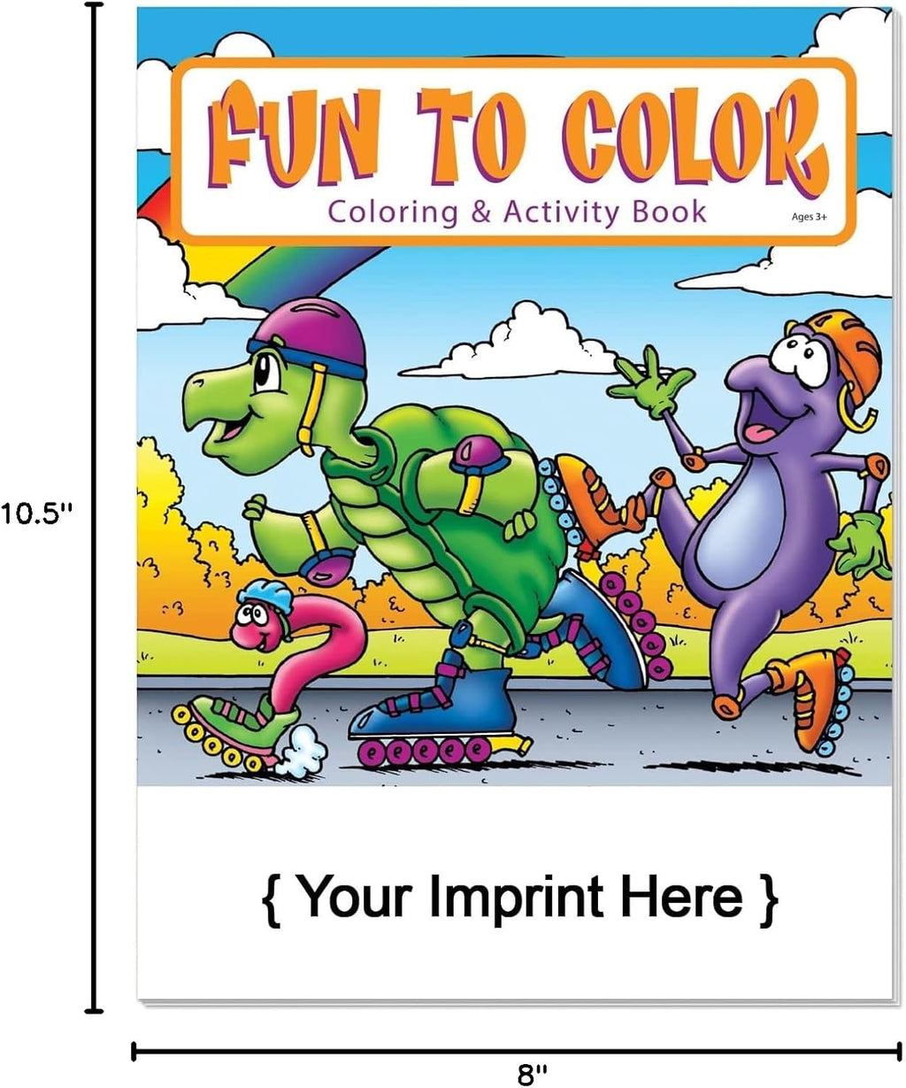 ZOCO – Fun to Color - Custom Coloring & Activity Books for Kids Ages 3+ (250 Bulk Pack, Without Crayons) – Summer Party Favors, Goodie Bag Fillers, Games & Puzzles