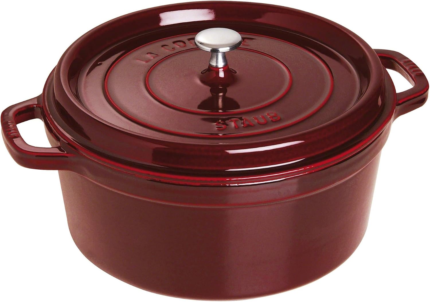 Staub Cast Iron 7-qt Round Cocotte - Grenadine