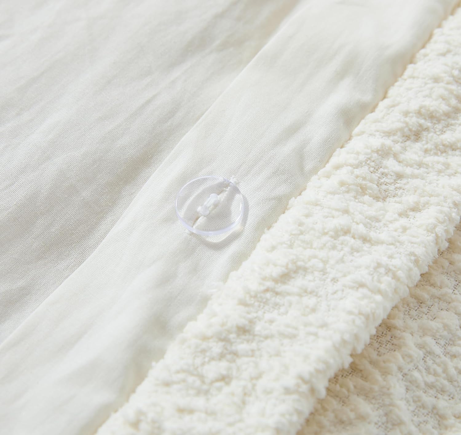 Lush Decor Lotti Boucle Duvet Cover 3 Piece Set Full/Queen Soft White - White Duvet Cover- Textured Cozy Bedding Set - Modern Minimalist Decor