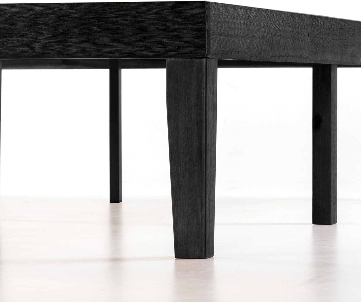 Mellow Naturalista Classic 16 Inch Solid Wood Platform Bed with Wooden Slats, Black, Twin