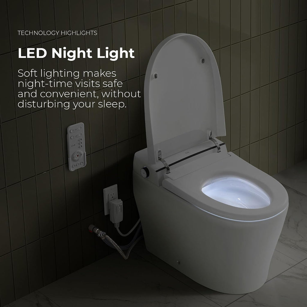 OVE Decors Ella Dual-Flush Smart Bidet Toilet with Built-in Tank, Elongated Bowl, Heated Seat, WaterSense Certified