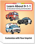 ZOCO – Learn About 911 – Custom Promotional Coloring Books (250 Bulk Pack, Without Crayons) – EMT, EMS Dispatcher, Police, Sheriff, Fire Department Handout for Kids