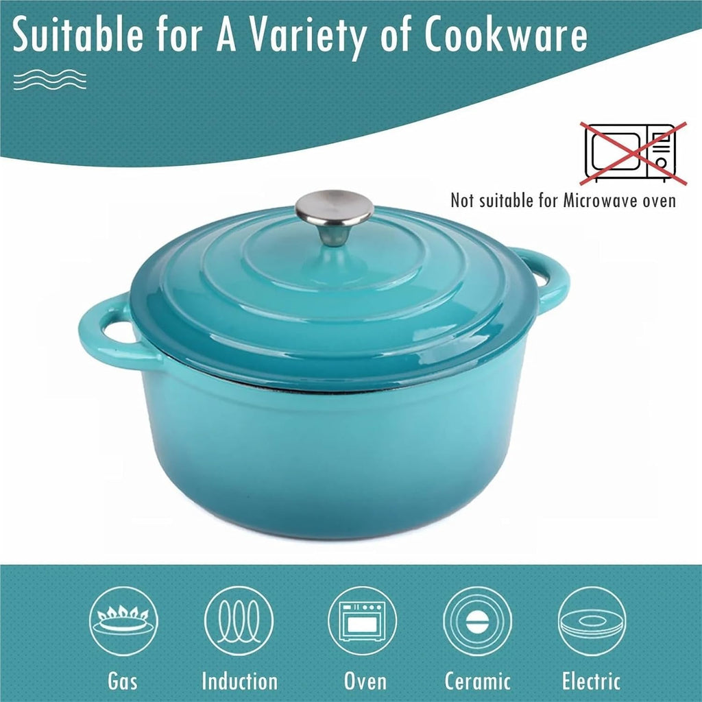 Enameled Cast Iron Soup Pot 26cm for Baking Braiser Cooking 4.5L Saucepan Heavy Braised Pot (Red)