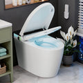 Smart Bidet Toilet Auto Open/Close Lid, Heated Seat with Warm Water Sprayer & Dryer, Tankless Smart Toilet with Auto Dual Flush,Foot Sensor Operation,One Piece Toilet for Bathrooms