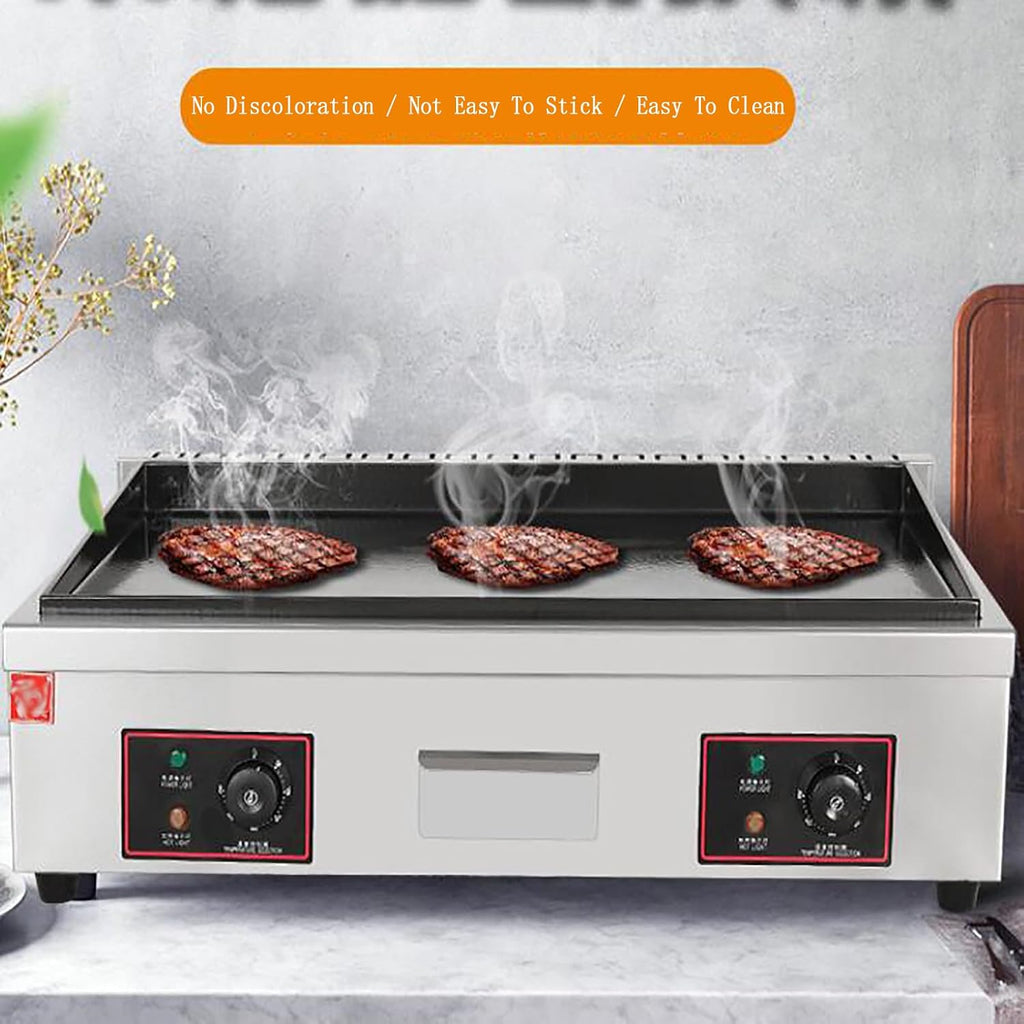 Commercial Electric Griddle 29 in, 220V 4400W Stainless Steel Countertop Griddle Nonstick Flat Top Grill Adjustable Temperature Control 122 ℉-572 ℉ for BBQ Restaurant