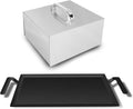 Universal Large Carbon Steel Griddle, 8.67' Square Griddle Lid, for Outdoor Gas Grill, Induction, Gas/Electric Stove, and Oven, Up to 1000℉, with Grill Press, Pre-seasoned Nitride Coating Process