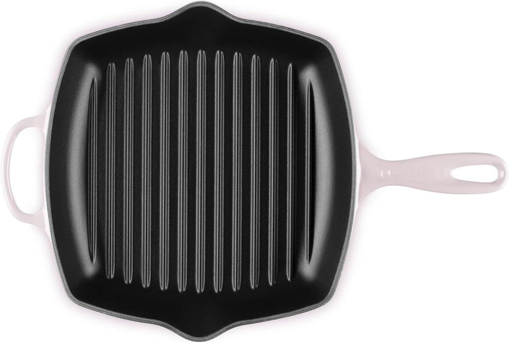 Le Creuset Enameled Cast Iron Signature Square Skillet Grill, 10.25', Shallot