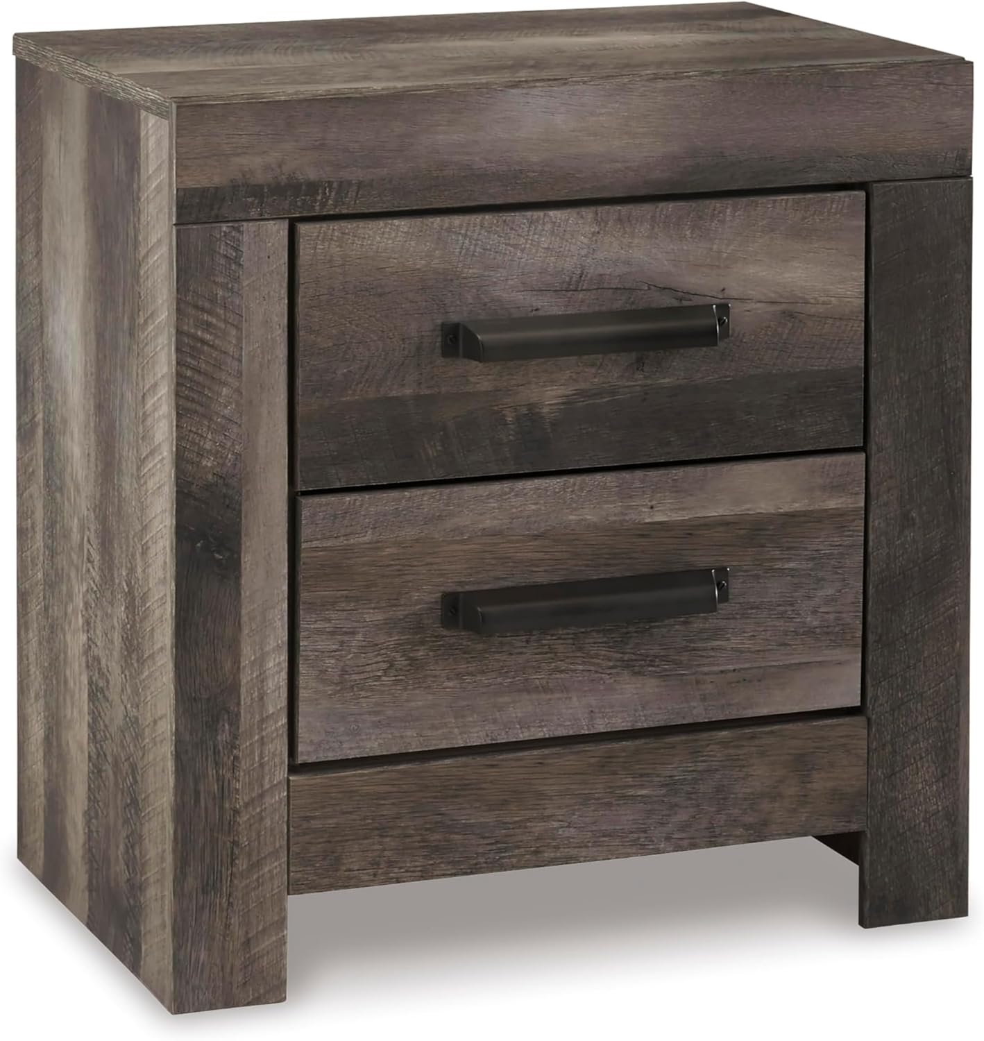 Signature Design by Ashley Wynnlow Rustic 2 Drawer Two Drawer Nightstand, 24.41' Tall, Weathered Gray