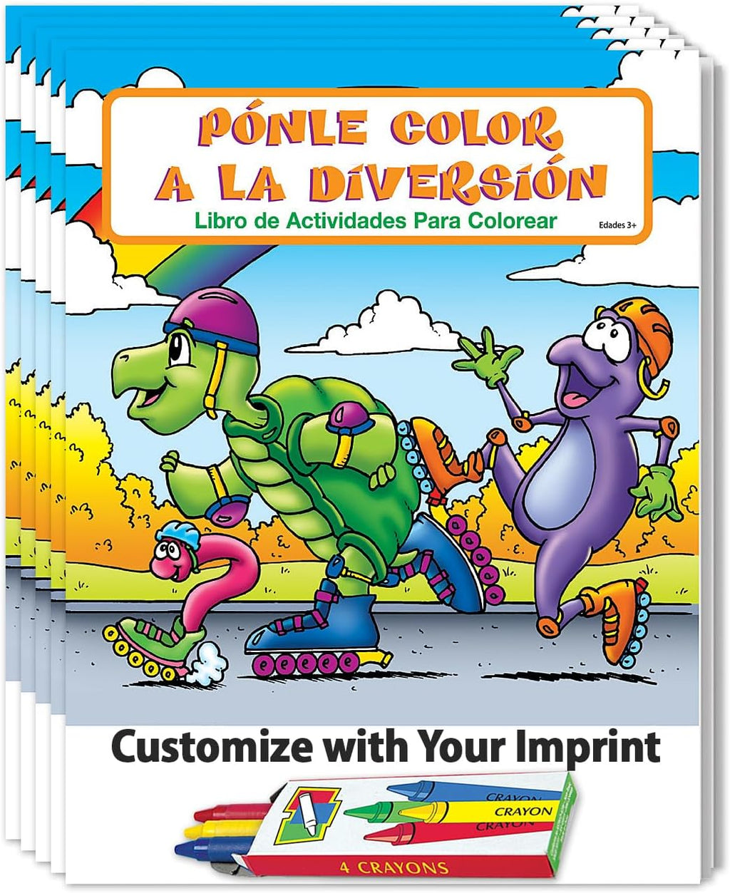 ZOCO – Fun to Color (in Spanish) Custom Promotional Coloring Books (250 Bulk Pack, with Crayons) – Games, Puzzles, Activities for Kids