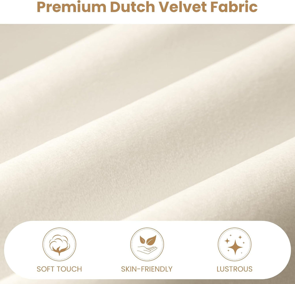 SHA CERLIN Full Size Bed Frame, Dutch Velvet Upholstered Platform Bed, Vertical Channel Tufted Adjustable Headboard, Low Profile Bed Frame, No Box Spring Needed, Easy Assembly, Cream