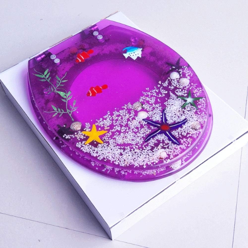 Transparent Fish Aquarium Round Standard Size Toilet Seat with Cover