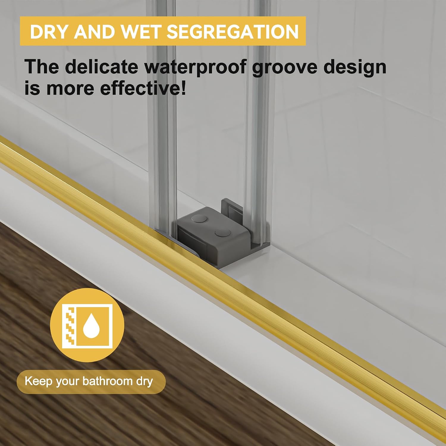 Findepot 44'-48' W x 75' H Frameless Shower Door, Double Sliding Shower Door,5/16'(8mm) Clear Tempered Glass,Stainless Steel Hardware,Brushed Gold