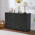LIDYUK Black Dresser for Bedroom, 8 Drawer Dressers & Chests of Drawers, Modern Wood Dresser, 48 Inch Wide Chest of Drawers for Bedroom, Hallway, Living Room