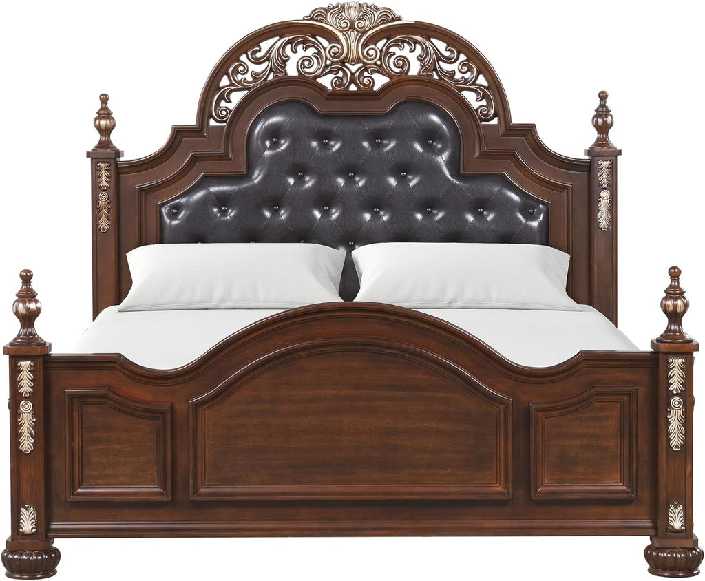 Glory Furniture Lyon G07100A-QB Cherry Finished Wood Bed