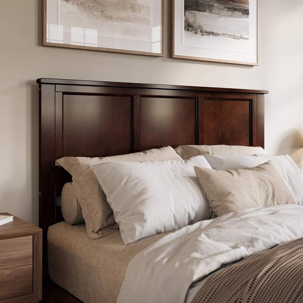 AFI, Charlotte Queen Solid Wood Low Profile Platform Bed, Walnut