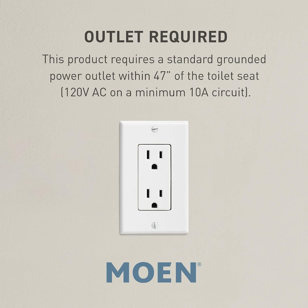 Moen EB800 2-Series Standard Electric Bidet Elongated Toilets in White with Heated Seat
