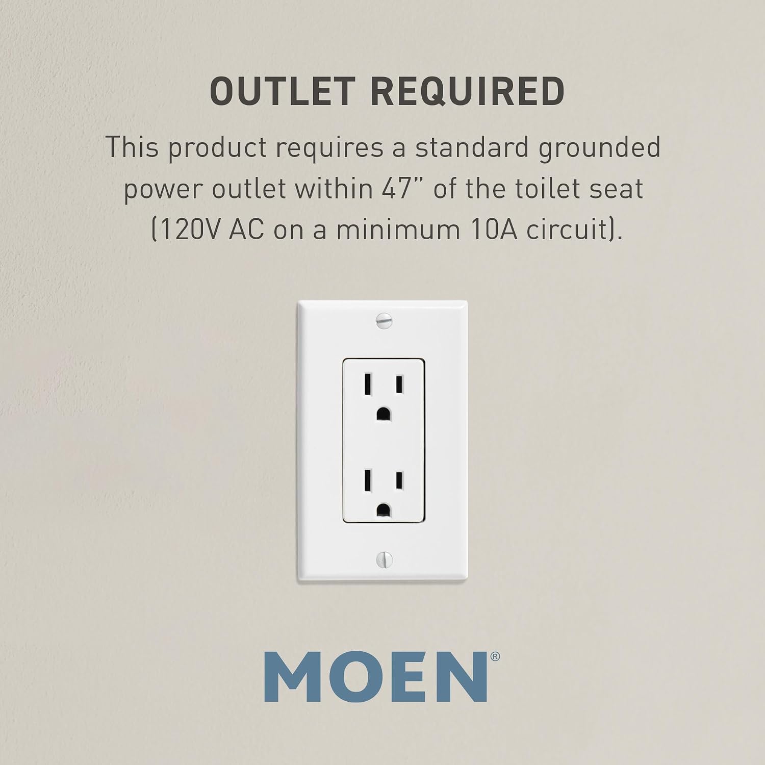 Moen 3-Series Biscuit Standard Electronic Bidet Seat with Remote Control for Elongated Toilets, Electrical Outlet Required, EB1500-EBS
