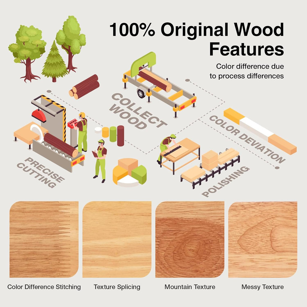 Novilla 12 Inch King Size Bed Frame Wooden King Bed Frame and Headboard, King-Size BedFrame with Headboard Natural Bed Foundation, No Box Spring Needed, Easy Assembly